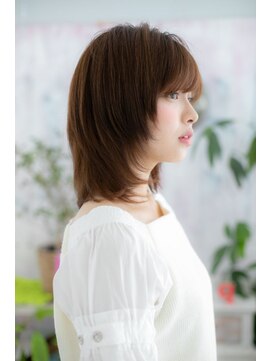 ミック ヘアアンドビューティー 大山店(miq Hair&Beauty) 斜めバング×前下がりで♪アシンメトリーワンカール