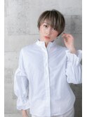 【mod's hair足利】30代40代小顔☆丸みショート細目ハイライト