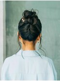 ヘアアレンジ♪黒髪☆耳かけ