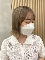 ロンドプロフィール 浦和(Lond profil)&nbsp;中川陽南子　ぱつっと切りっぱなしハイトーンボブ！ミルクティー