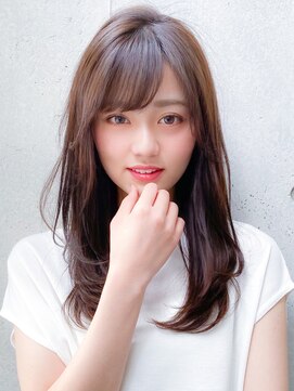 アグノス 青山(Agnos) 大人可愛い黒髪ココアベージュ小顔カットグレージュカラー