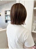 福山市美容室Caary人気 切りっぱなしボブ夏スタイルボブ