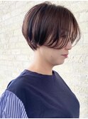 大人可愛い!シースルーショートボブ