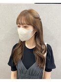 ヘアクリップアレンジ×ベージュカラー