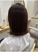ミディアムボブ×ピンクパープル