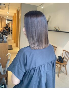 チャコレ 北千住店(Chacolle) 切りっぱなしボブ×ラベンダーアッシュ