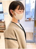 20代30代40代丸み小顔ショートボブぱっつん前髪ナチュラル