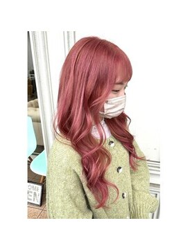シャルティア 岩国(SHALLTIA) ハイトーン/個性的/派手髪/ピンク系カラー/巻き髪ヘア/キュート