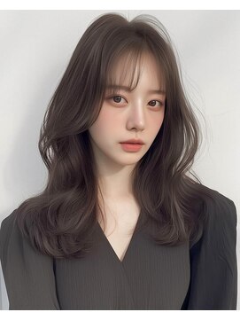 オンク 新宿(onk) 黒髪/グレーベージュ/レイヤーロング/前髪パーマ[新宿駅]