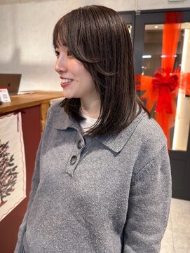 顔周りカット 髪質改善 アッシュカラー 透明感カラー レイヤー 