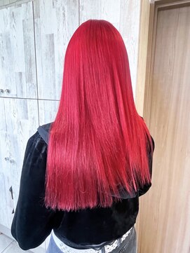 派手髪/ビビットカラー/レッド/ビビットレッド/推しカラー/仙台