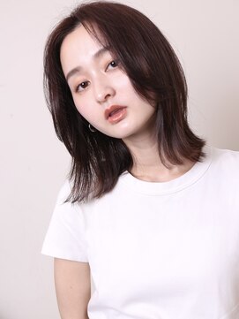 ヨファヘアー 岡本店(YOFA hair) 似合わせカットイメチェン前髪センターパートピンクベージュ0304