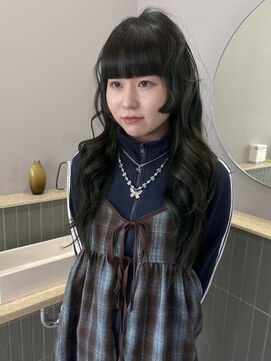 キオク(KIOX) モスグリーン/レイヤーカット/ハイトーン/ワンカラー/名古屋