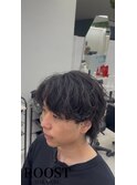 刈り上げセンターパート/波巻きツイストスパイラル/原宿/渋谷