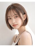 丸みショートボブ×シースルーバング