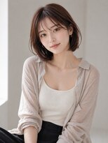 リリアーナ(LILIANA)&nbsp;池袋 シースルーバング 流しバング ラベンダーブラウン 大人ボブ