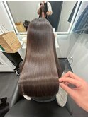 ロングヘアーマロンベージュ髪質改善　松阪美容室