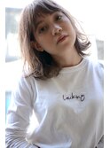 スモーキーグレージュ×切りっぱなしロブ　011