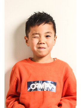 メリケンバーバーショップ フクオカ(MERICAN BARBERSHOP FUK) テクノサイドパートショートセミウェットワイルドアップバング5