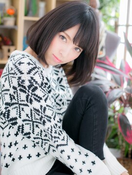 カバーヘア ブリス 大宮西口(COVER HAIR bliss) ■bliss大宮8-3★■黒髪ボブｘ斜めバングの大人クラシカル