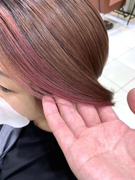 クアトログランシュ ひたちなか店(QUATRO×GranCieux) フェイスフレーミング×ピンクベージュ