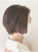 【JLB・yuko】ピンクベージュ×丸みショートボブ