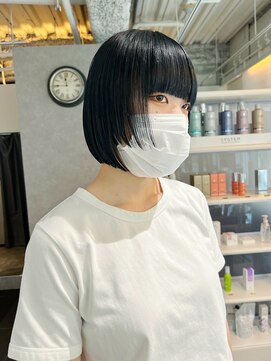 カフ(CAF) CAF松本【ダブルラインモードボブ×ブルーブラック】