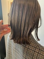 リンネテラス(Lin'ne terrace)&nbsp;ぱっつんミディアム×エギョモリ×ベージュ/シースルーバング