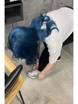 オタクヘア 渋谷(OTAKU HAIR) スカイブルーカラー[前髪 マチルダボブ ピンクベージュ]渋谷駅