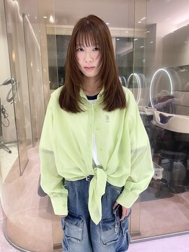 マイル 渋谷(mile) ブリーチなしベージュ×フェイスレイヤー