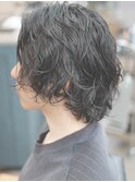 メンズミディアムパーマ　スパイラルパーマ
