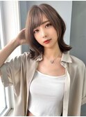 黒髪ボブルフネビージュ小顔ワンレン