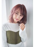 ハイライト　カラー　ミディアム　ボブ　レイヤー