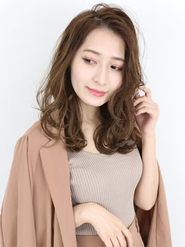 ソース 堺東(SOURCE) 艶髪♪透明感マロンベージュ×ウェーブヘア