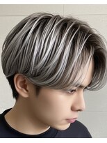 バース 梅田中崎町店(BIRTH)&nbsp;バレイヤージュシルバーカラーハイライトメンズサロン