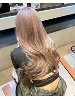 ダブル(W) 艶髪/透明感/ピンクアッシュ/ブリーチカラー