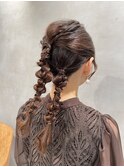【ツインポニーテール】結婚式/銀座/ヘアセット/アレンジ