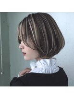 アンサ 長岡天神店(ANSA) コントラストハイライトで作るふんわり丸みボブ
