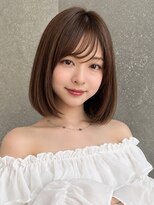シー バイ ロンド 新宿(Sea by Lond)&nbsp;ワンホンレイヤ ー×ダークブルー[デジタルパーマ/ボブ/韓国]