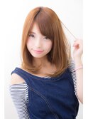 柔らか内巻きセミロング