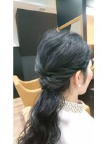 ポニーアレンジ＿簡単アレンジ花嫁アレンジ