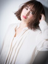 カバーヘア ブリス 川口(COVER HAIR bliss) 大人かわいいくせ毛風カール小顔セミディw川口/20代/30代/40代