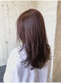［新宿］セミロングレイヤー/ピンクベージュ