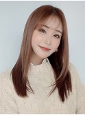 ストレートへあ_ピンクベージュインナーグレージュ_9523