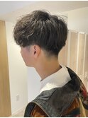 【soy-kufu】MEN'S HAIRアッシュブラックマッシュパーマ
