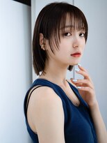 エインアンリー 表参道(AIN.ANLY.) ◯ぱっつん前髪流し前髪鎖骨ミディアムボブ耳かけボブパーマ小顔