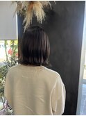 ダークグレージュ　艶髪　 ボブ　可愛い