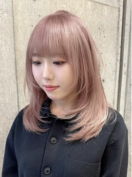 サンク 原宿 表参道(cinq) ミルクティーグレージュ小顔ウルフレイヤーくびれロングレイヤー