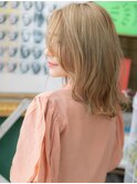 ★ハイトーンカラー金髪ホワイトブロンドくびれヘア10代20代★1