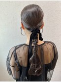 【ローポニーテール】結婚式/銀座/ヘアセット/アレンジ